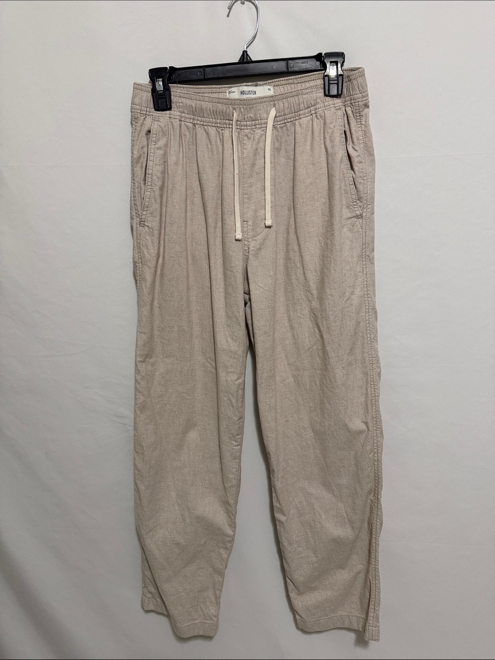 Hollister Men's Light Beige cotton/linen blend pull on pants